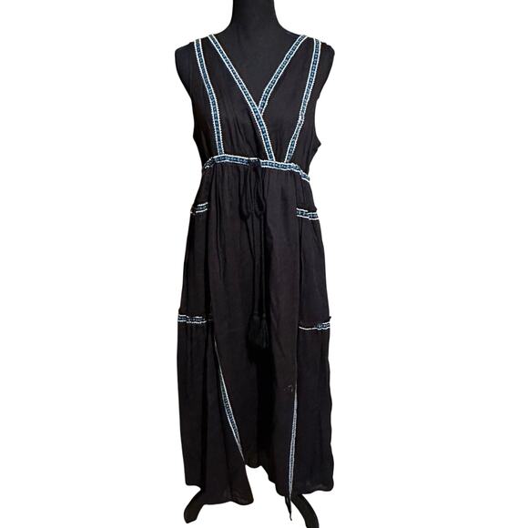 Sundance Black and Blue Long Line Maxi Dress Women's Medium